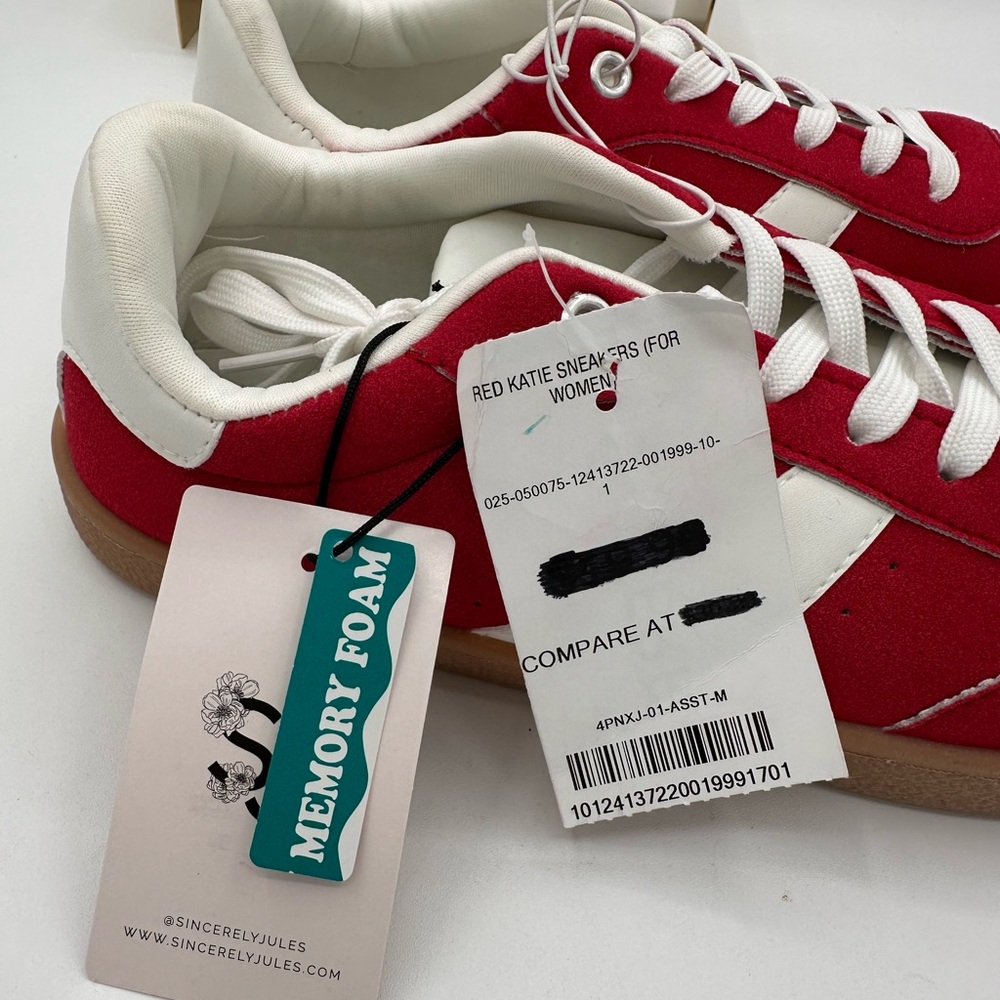 SINCERLY JULES Red & White Memory Foam Sneakers NWT | Size 8 | Sierra - Picture 8 of 10